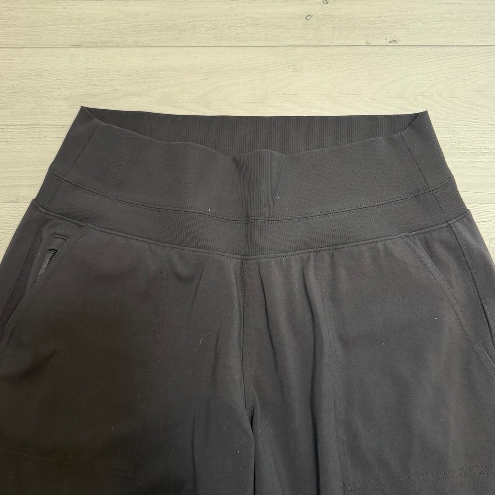 Athleta women's black wide leg pants pull on zippered pockets size medium - Picture 5 of 11